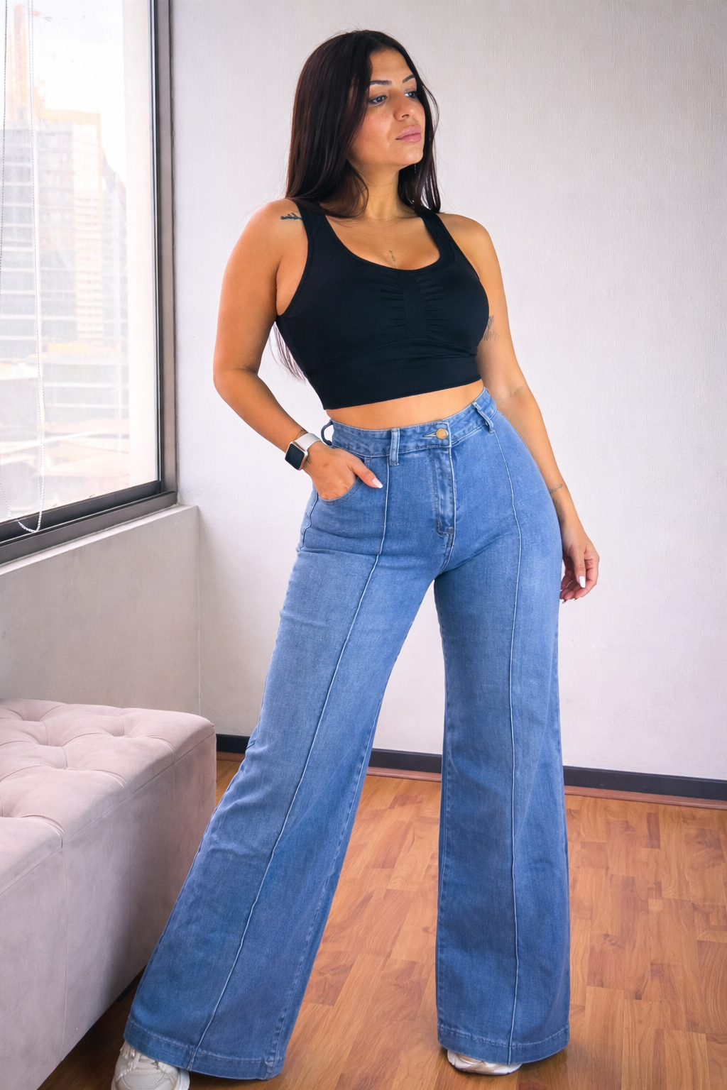 PANTALÓN MEZCLILLA PALAZZO™